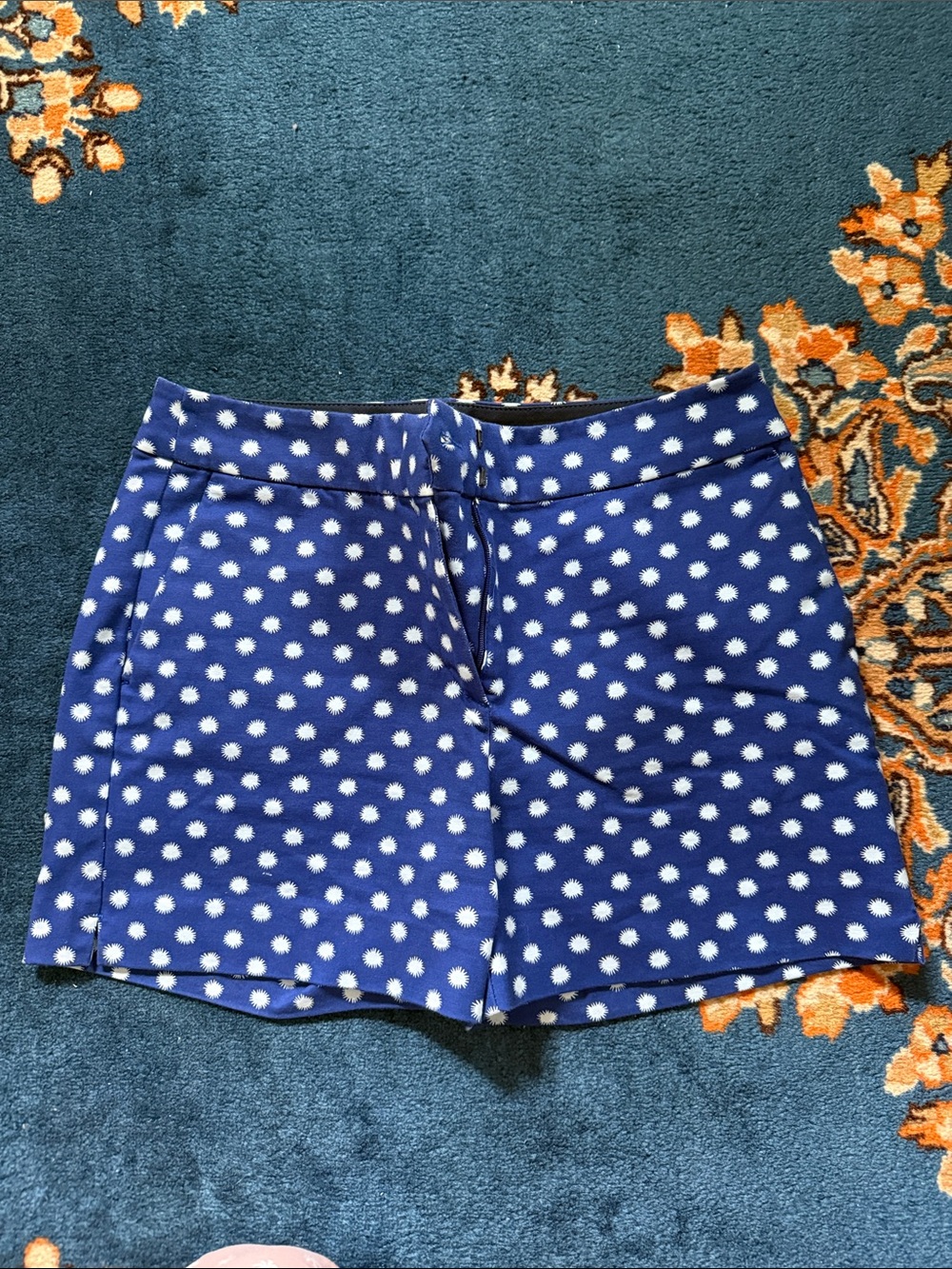 EUC Boden Sz US4 Navy Blue Polka Dot Shorts